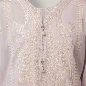 WHITE LAWN EMBROIDERED STITCHED 3PC