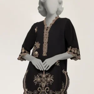BLACK LAWN SCHIFFLI STITCHED 2PC