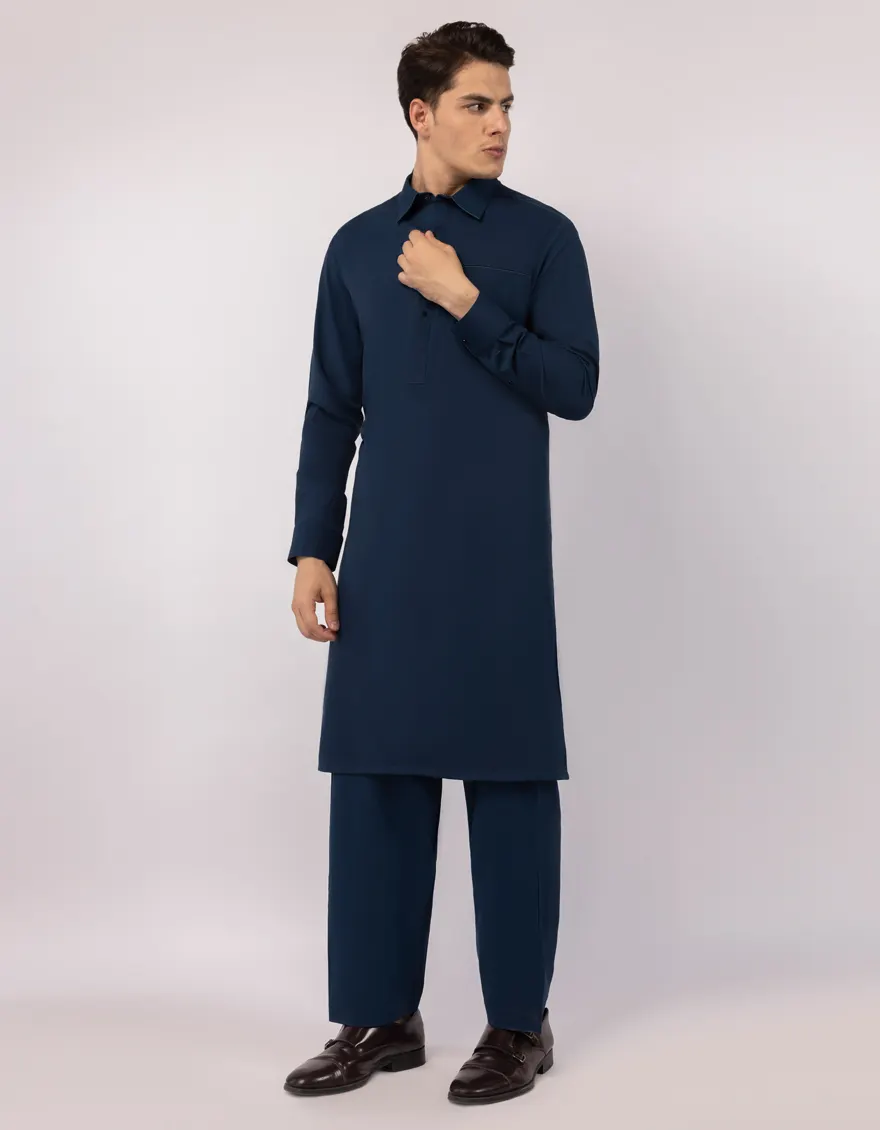 BLUE CASUAL KAMEEZ SHALWAR